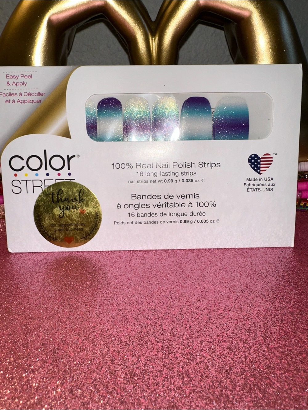 Color Street Blue to Purple Ombre Glitter Nail Strips by Color Street